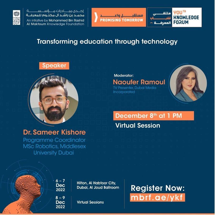 Talk about impact of emerging technologies on higher education delivered at the Youth Knowledge Forum