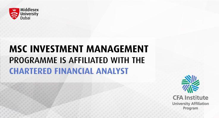 MSc Investment Management programme is affiliated with the Chartered Financial Analyst