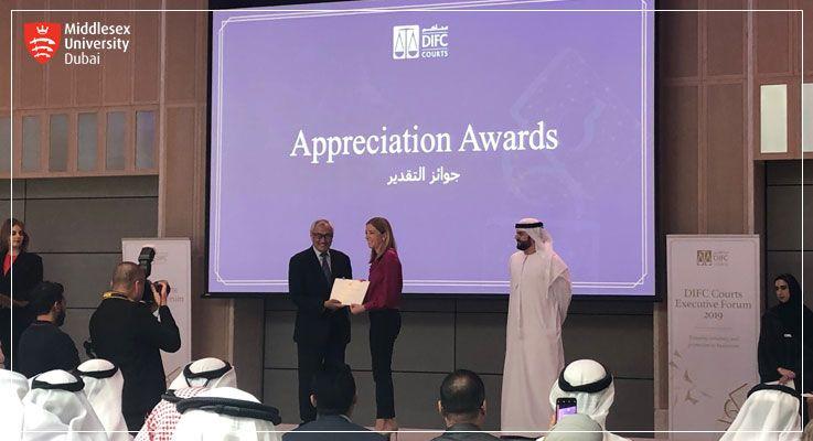 DIFC Courts Presents Certificate of Appreciation to MDX Dubai